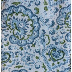 Pottery Barn Placemats 100% Cotton Set of 4 Blue Green Paisley Boho 14x20 Linens
